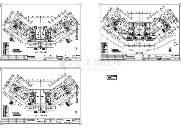 三层小区住宅楼电气系统设计施工cad图纸（含地下二层，共三张）-图一