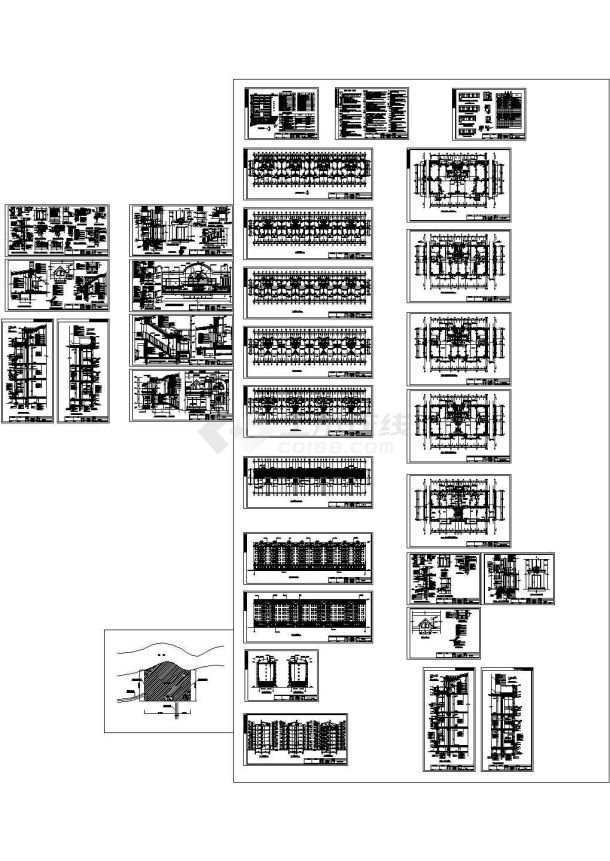 某六层职工宿舍楼建筑施工CAD图CAD-图一