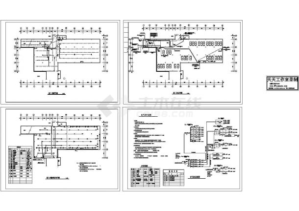 地下车库电气施工cad图，共四张-图一