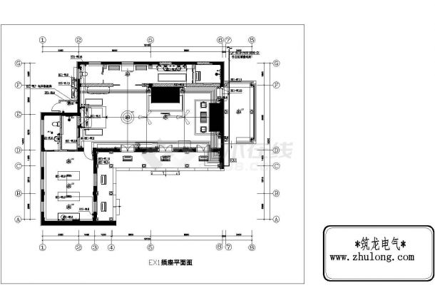 [杭州]某酒店客房电气图纸-图一