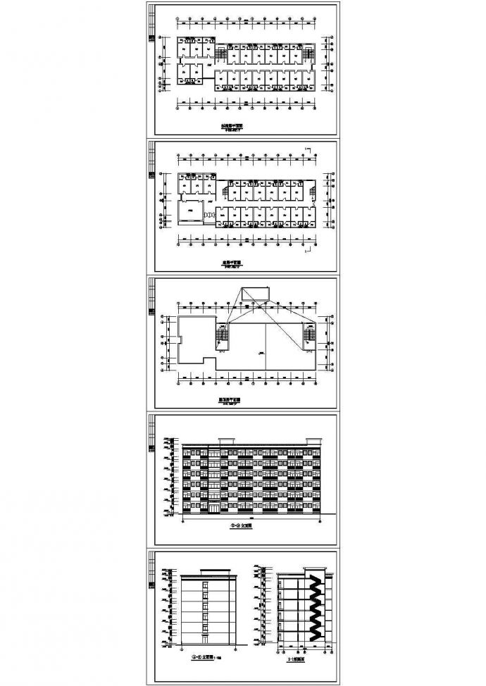 某中学六层学生宿舍建筑方案设计图CAD版_图1