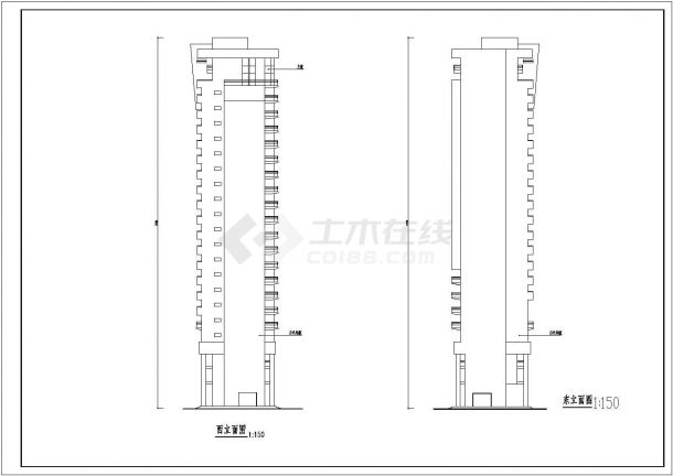 某二十二层住宅楼建筑方案图CAD版-图二