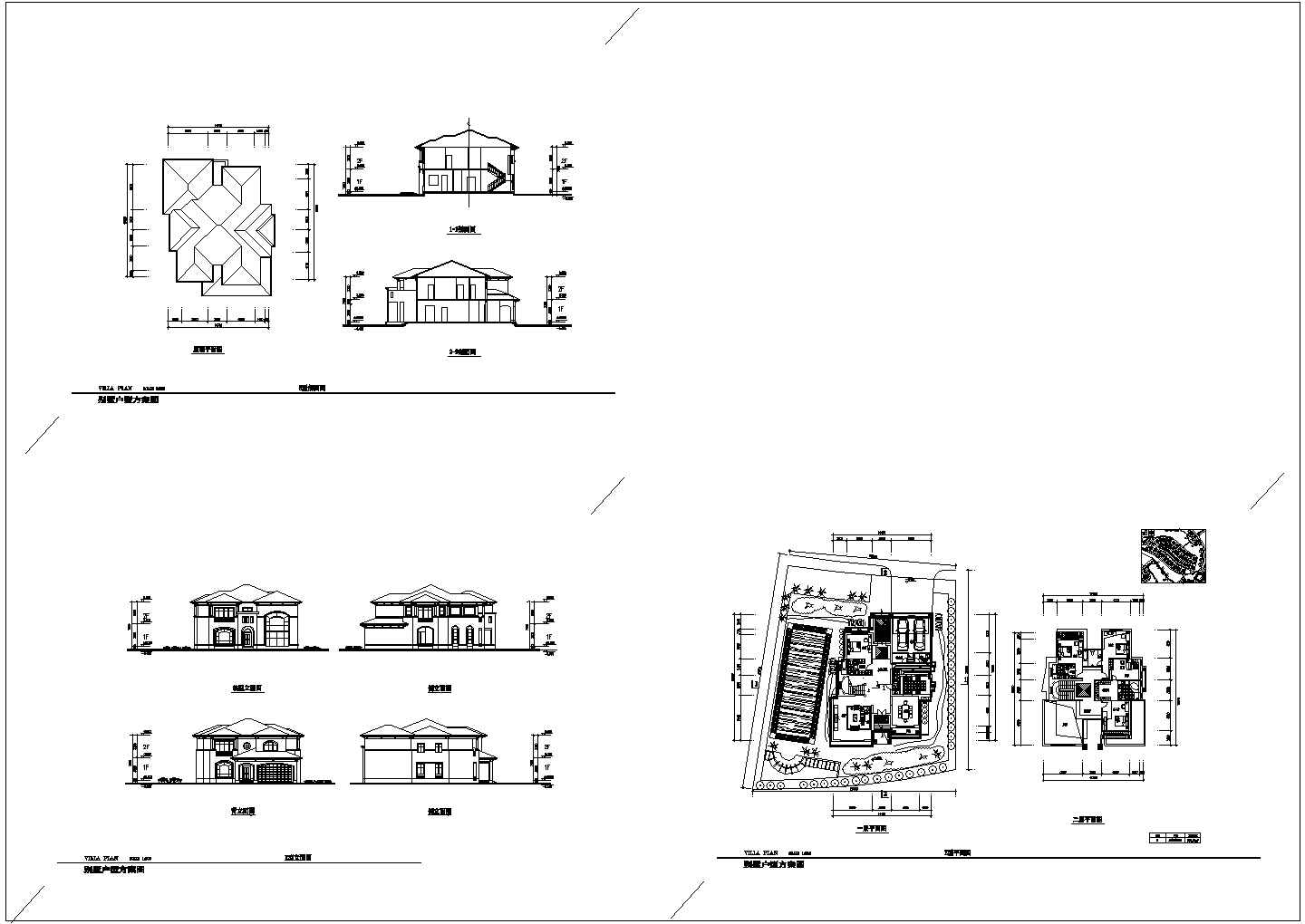 某私人别墅设计方案CAD图带效果图纸