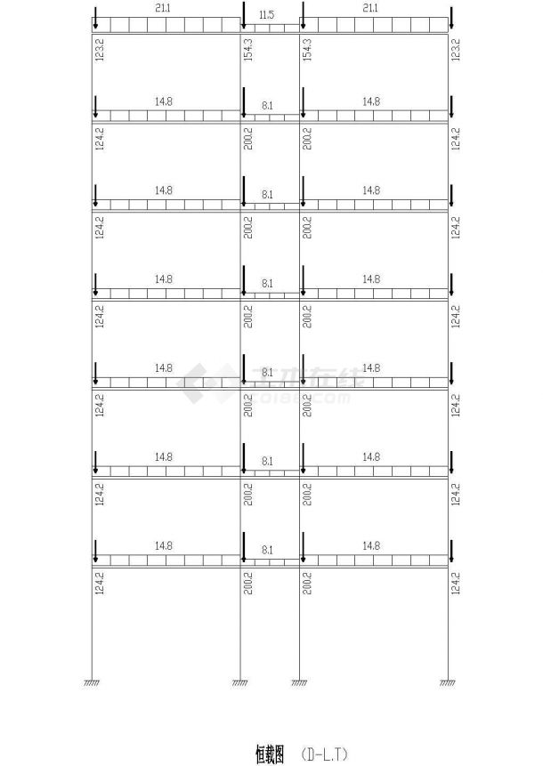 7层框架办公楼全套建筑结构设计施工cad图纸（含计算书，共十四张）-图一