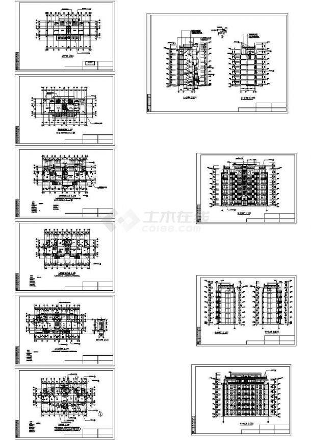 某七层住宅楼建筑设计方案CAD版-图一