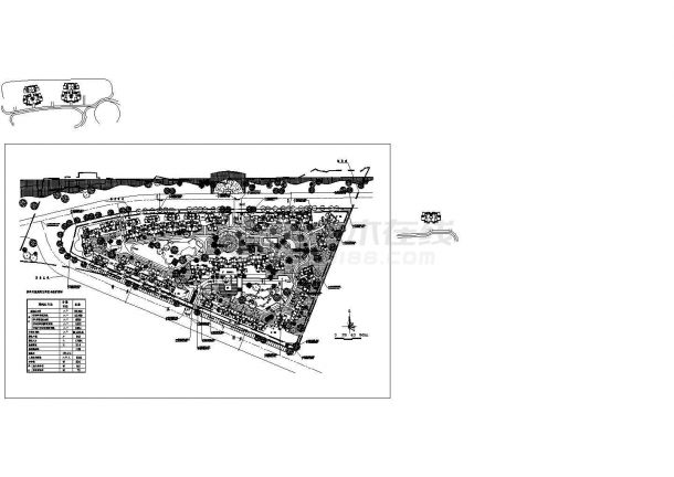 建筑总面积63059平方米三角形小区规划 总平面图（cad版本，dwg格式）-图二