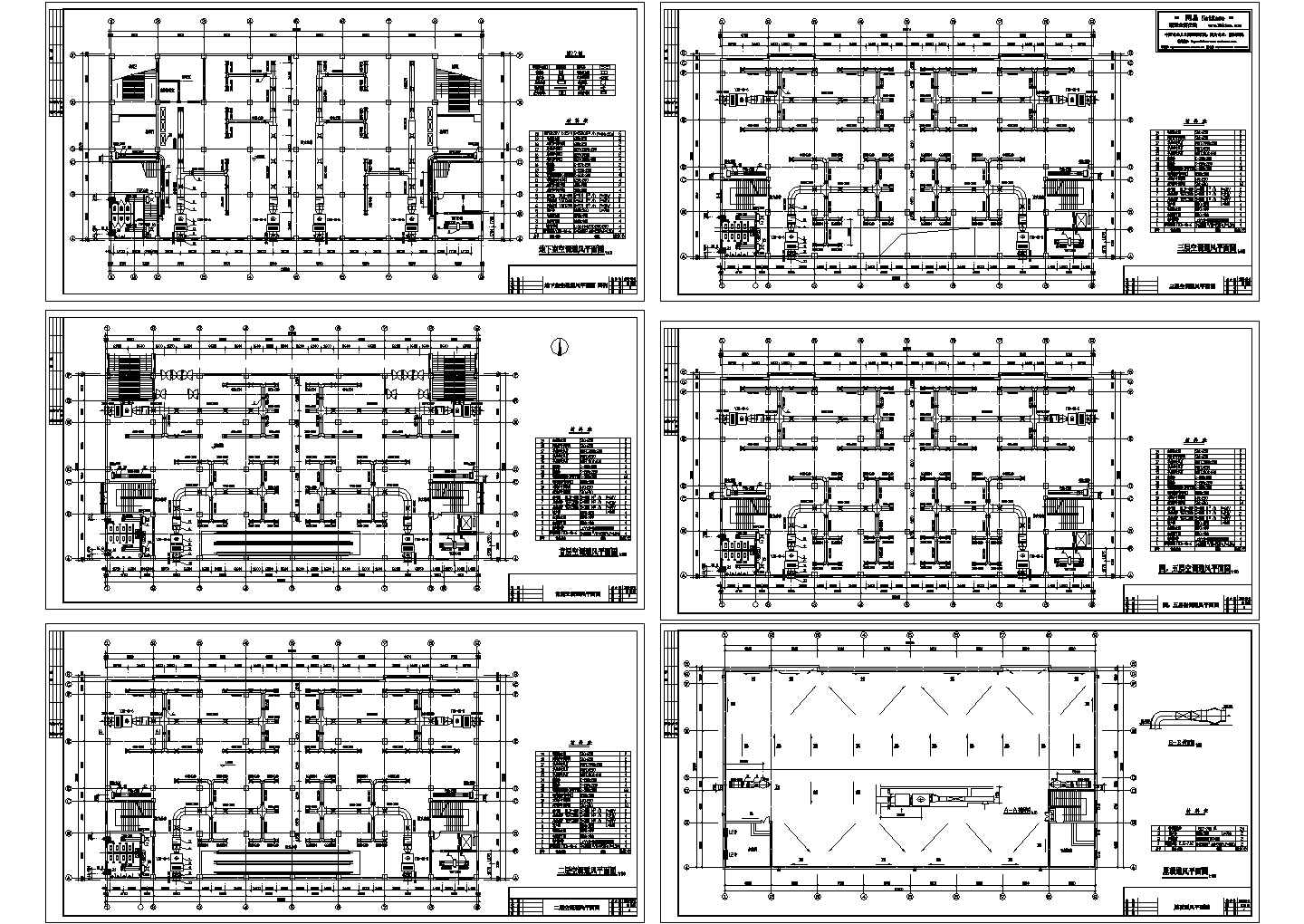 五层中型商场中心建筑中央空调工程系统设计施工图