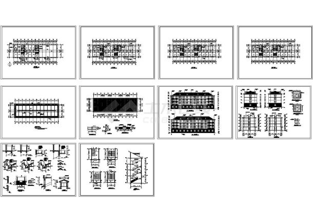 多层学生宿舍楼建筑施工cad方案，含说明-图二