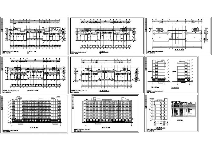 6层学生宿舍楼建筑设计图【平立剖 门窗表】CAD版_图1
