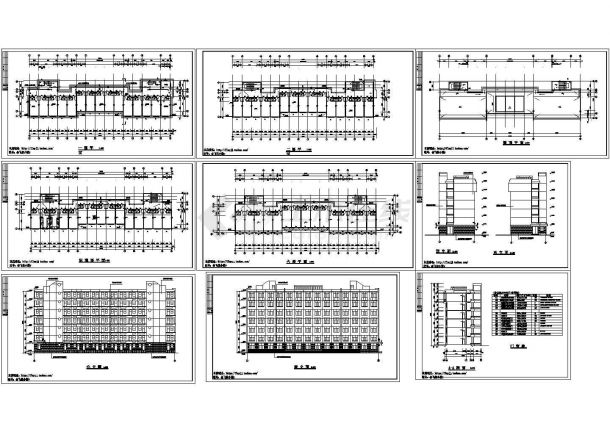 6层学生宿舍楼建筑设计图【平立剖 门窗表】CAD版-图二
