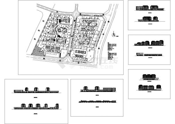 用地19740平米某县绿城花苑规划平面及 建筑立面图cad-图二