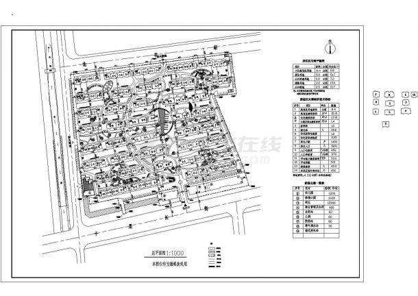 小区规划总用地11.4公顷居住户数1486户 总平面图方案-图一