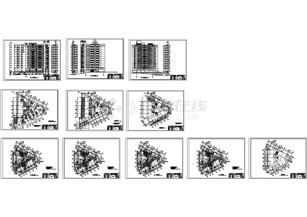 某十一层商住楼建筑方案图CAD版-图一
