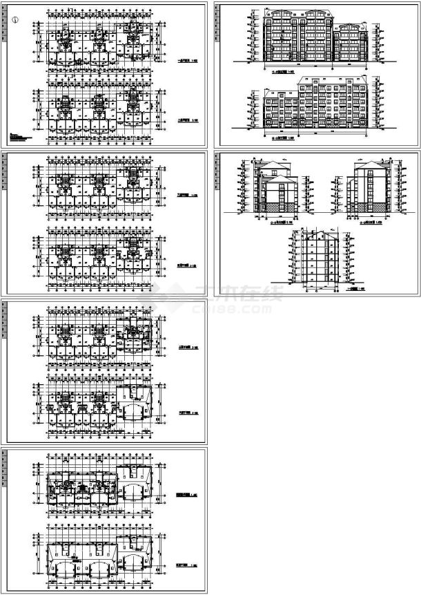 某六层板式住宅建筑设计方案图CAD版-图一