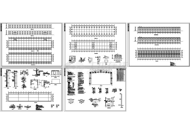 钢结构印刷厂车间库房结构施工图-图一