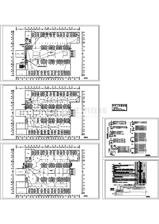 某小区地下车库电气施工cad图，共五张-图一