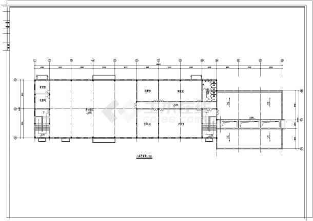 某食堂浴室建筑设计方案CAD图纸-图一