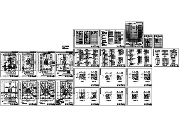 二类高层商住楼强电系统设计施工cad图纸，共二十一张-图一