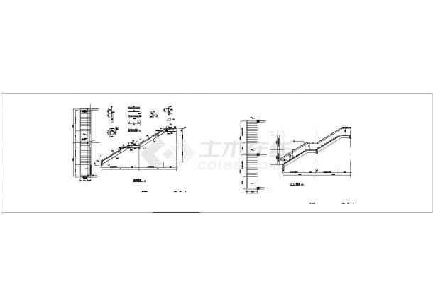 直跑混凝土楼梯节点构造CAD详图-图二