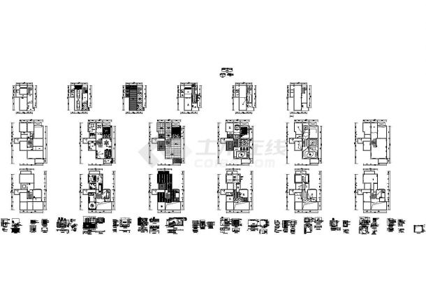 某简洁别墅室内装修设计CAD图纸-图一