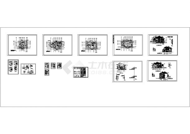 某高档别墅全套建筑设计CAD图-图一