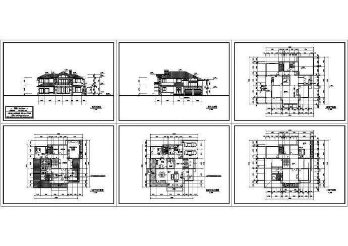 某小型二层别墅方案设计CAD图_图1