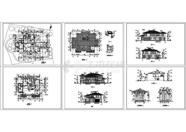 某多层别墅建筑施工CAD图-图一