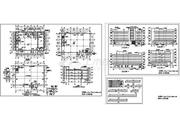 某地4层厂房全套建筑施工设计cad图【含平立剖 窗大样】-图一
