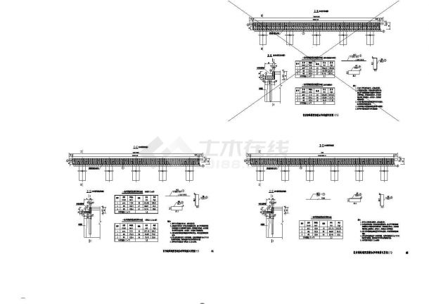 梁桥施工图纸T梁50mT渠钢筋砼型梁桥施工设伸缩缝端顶预留槽加厚部分钢筋布置图-图一
