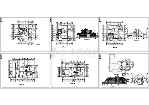 农村大型别墅建筑设计CAD图-图一