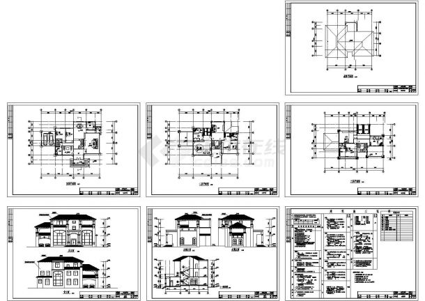 某G型别墅建筑设计全套CAD图纸-图一