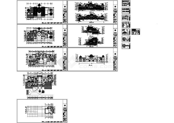 某三层顶级豪华庄园式别墅建筑cad施工设计图（甲级院设计）-图一