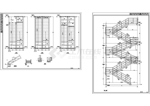 多层场房钢结构设计cad施工图-图二