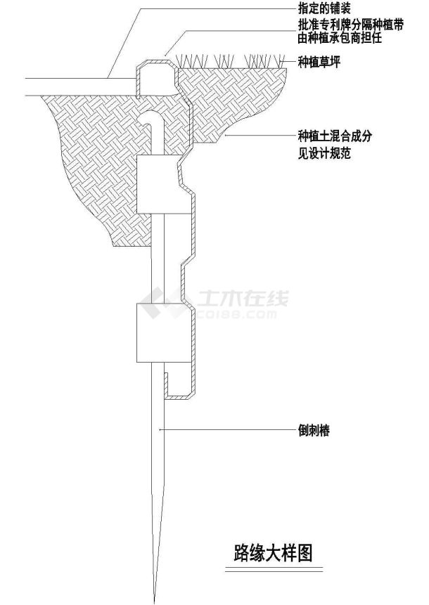 某市宽敞路缘建筑cad施工图纸-图一