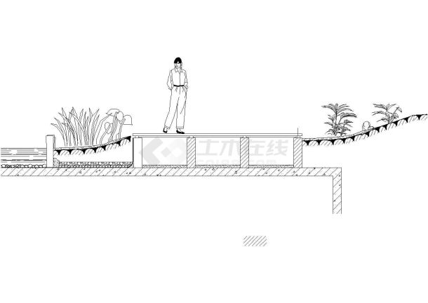 某临水平台全套施工参考CAD剖面图-图二