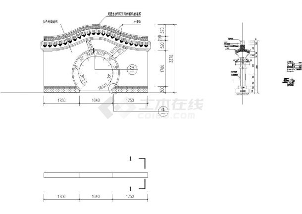 精美古建景墙设计施工图-图二