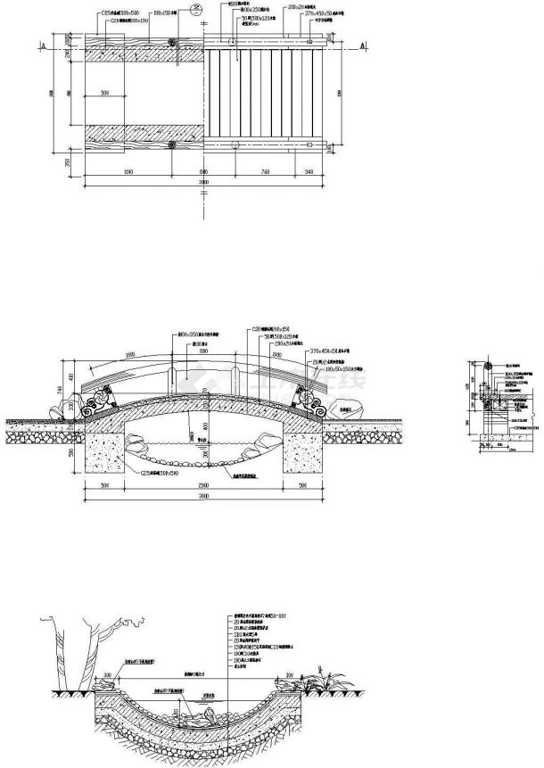 某地方入户拱桥节点构造CAD参考图-图一