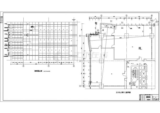 深圳某四十四层办公楼全套建筑施工设计图（198米）-图一