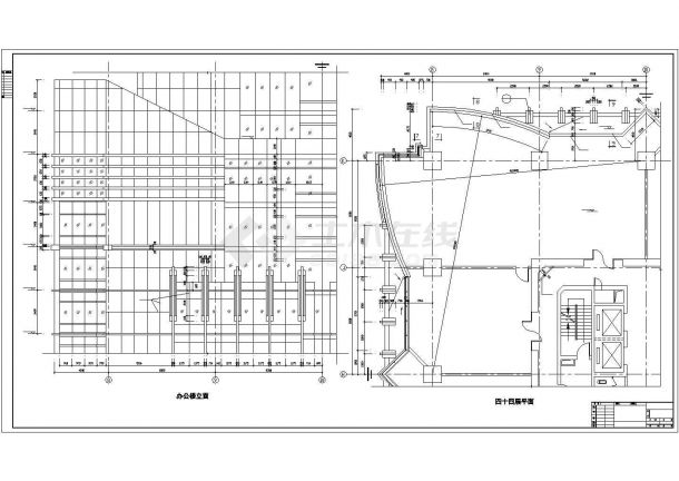 深圳某四十四层办公楼全套建筑施工设计图（198米）-图二