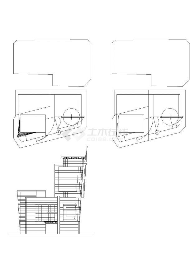 某地昱峰大厦全套建筑施工方案设计cad图纸（含效果图）-图一