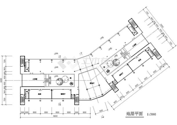 某地昱峰大厦全套建筑施工方案设计cad图纸（含效果图）-图二