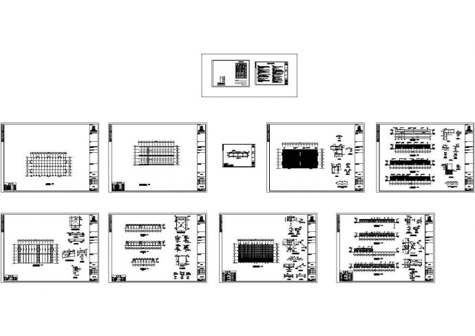 厂房设计_某石材厂单层双跨轻钢结构厂房设计cad全套结构施工图（含设计说明）_图1