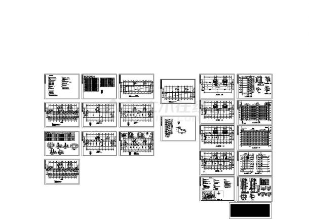 某地6层框架结构教学楼设计cad全套结构施工图（含设计说明，含建筑设计）-图一