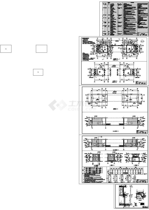 某单位二层门卫室及大门建筑设计cad全套施工图（含设计说明）-图一