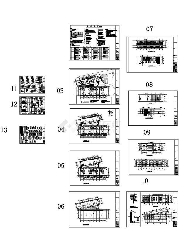 某地三层框架结构幼儿园建筑设计cad全套施工图（含设计说明）-图二