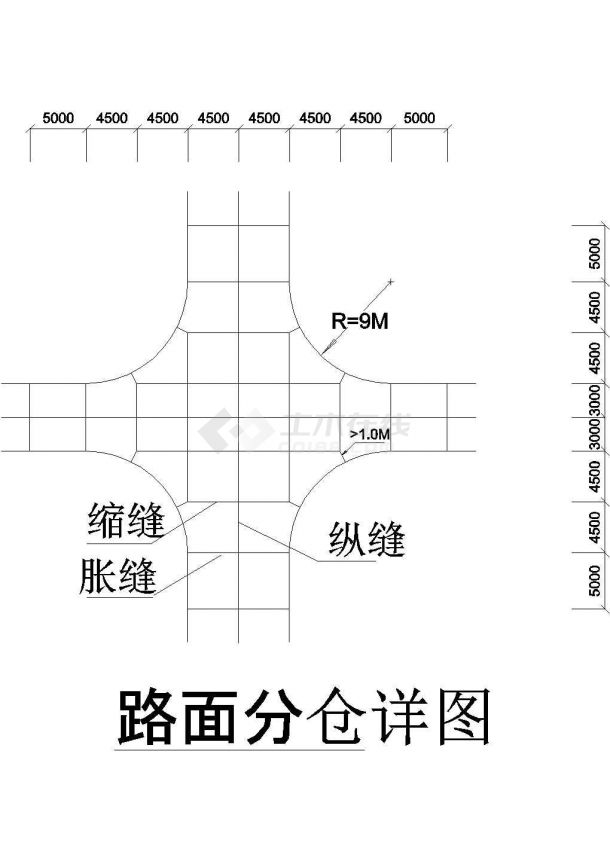 某路面分仓建筑设计图纸-图二