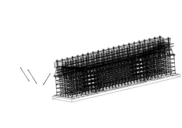 桥梁墩台盖梁模板排架立体图形_图1