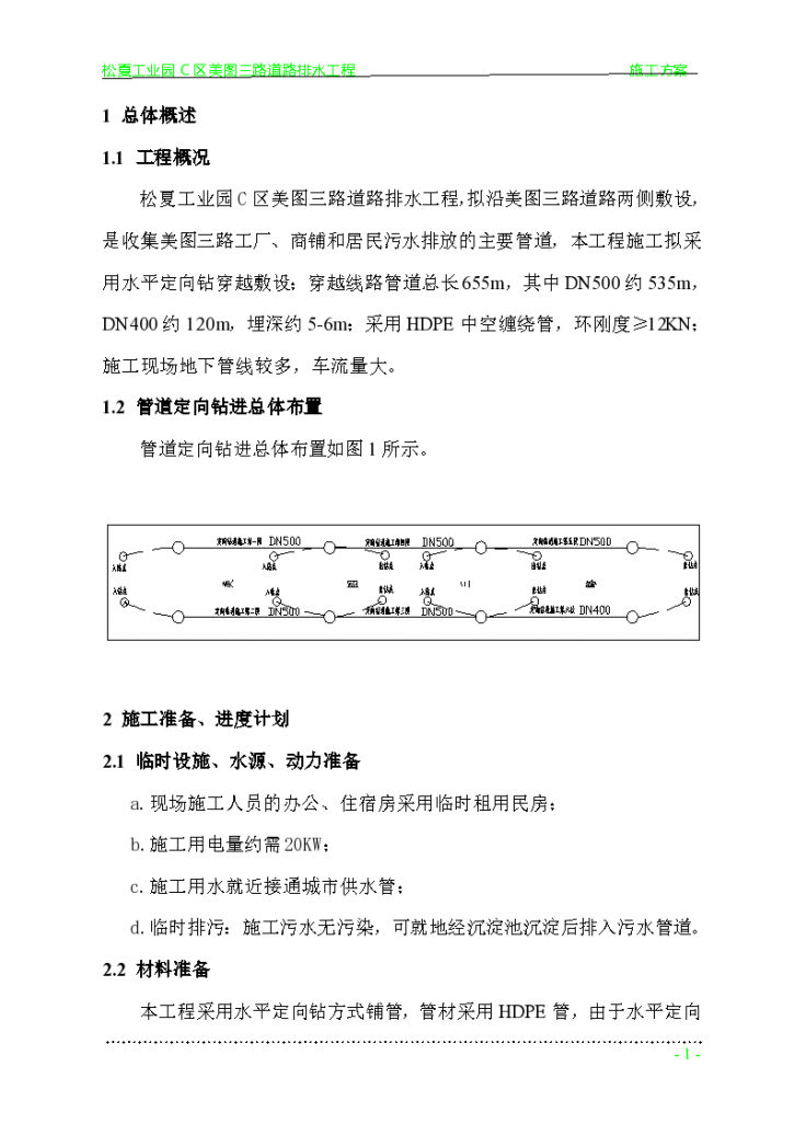 浙江嘉兴市某污水管工程拖管法施工组织设计方案-图一