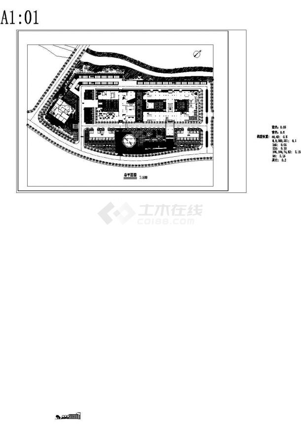 某行政中心景观绿化总平面图dwg-图二