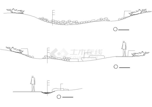 某卵石滩剖面图全套施工参考CAD详图-图二